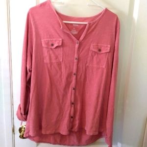 Pink Long Sleeved Sonoma Button-up